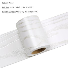 LACHEERY White Oak Wood Border Wallpaper Peel and Stick Bathroom Mirror Frame Border Wood Grain Repair Tape Silver White Bulletin Board Borders Trim Self Adhesive Modern Classroom Borders 3"x197"