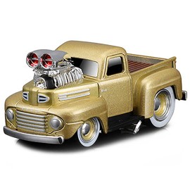 DCD 1949 Ford F1 Pickup Truck Gold Metallic 1/64 Diecast Model Car by Muscle Machines