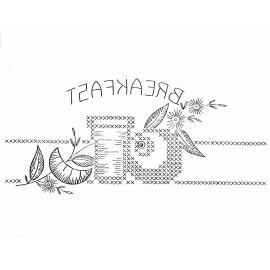 MaMaw's Vintage Embroidery M410 X-Stitch Meal Times Embroidery hot iron-on transfers for tea towels