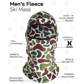 Hurley Treeline Men's Balaclava - Thermal Polar Fleece Full Face Ski Mask - Cold Weather Winter Face Mask, multicoloured