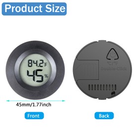 2 Pack Mini Hygrometer Thermometer Digital Humidity Meters, Small Indoor Outdoor Temperature Humidity Meter Monitor Fahrenheit(℉)/ Celsius(℃) for Greenhouse, Garden, Cellar, Reptile Tank, Humidors