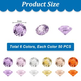 PH PandaHall 300pcs 6 Colors Cubic Zirconia Stone, 2mm Grade A Faceted CZ Diamante Rhinestone Gems Small Zirconia Gems Cabochons Loose Stones for Ring Earring Bracelet Nail Art DIY Jewelry Making
