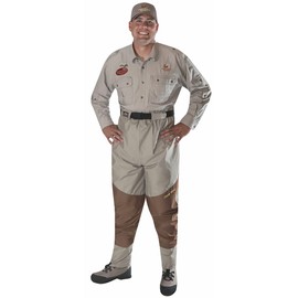 Caddis Men's Attractive 2-Tone Taupe Deluxe Breathable Stocking Foot Waist-High Wader, Smal
