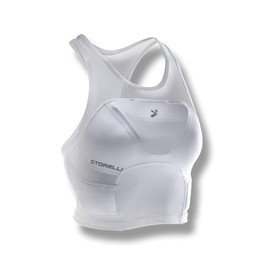 Storelli Women’s Bodyshield Crop Top, High-Impact Chest and Rib Protection for Female Soccer Goalkeepers and Players, White, Medium