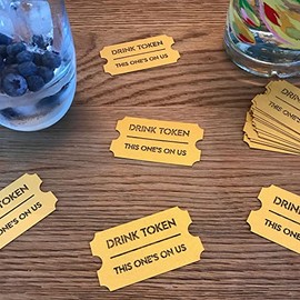 Gold Drink Tokens - Pack of 20 - Recyclable Shiny Card