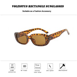 VOLZIOTUS Rectangle Sunglasses Womens Trendy Fashion Stylish Y2k Narrow Retro Square Sunglasses for Women Men Cool Cute