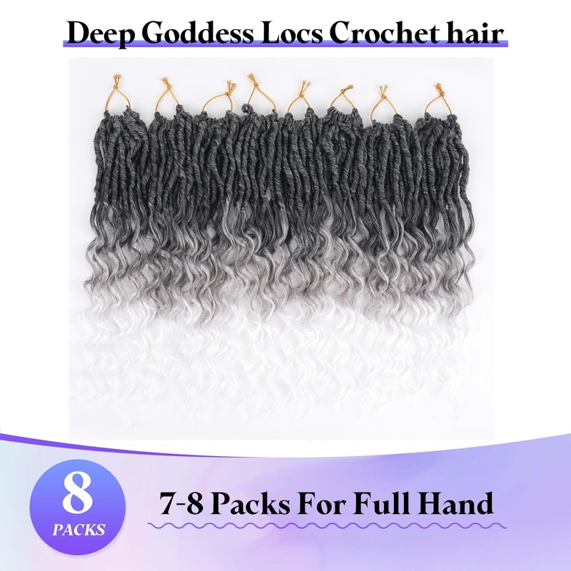 Deep Goddess Pre Looped Locs Crochet Hair(18 Inch 8 Pcs