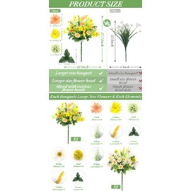 80 Heads 17.7 Inch Artificial Dasiy Flowers for Outdoors Summer Decor, 4 Bouquets UV Resistant Cemetery Flowers Plastic Fake Plants Faux Lavender Gardens Planter Home Porch Grave Indoor Yards(Color)