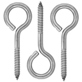 Harrier Stainless Steel Screw Eyes, 3/8 x 4-7/8 inch, 3-Pack