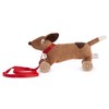 Ragtales RT501 Wooster Wooden Pull-Along Daschund Dog Soft Toy, Red