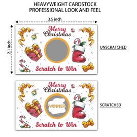 Christmas Scratch Off Game Cards, Scratch Off Stickers Holiday Games, Lottery Raffle Tickets, Christmas Party Supplies Decorations, New Year Activities for Kids Adults Friends (50 Pack)-04