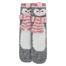 Womens Owl Cozy Winter Critter Socks