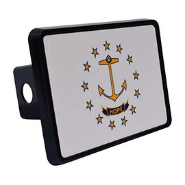 Rhode Island State Flag Trailer Hitch Cover Plug RI