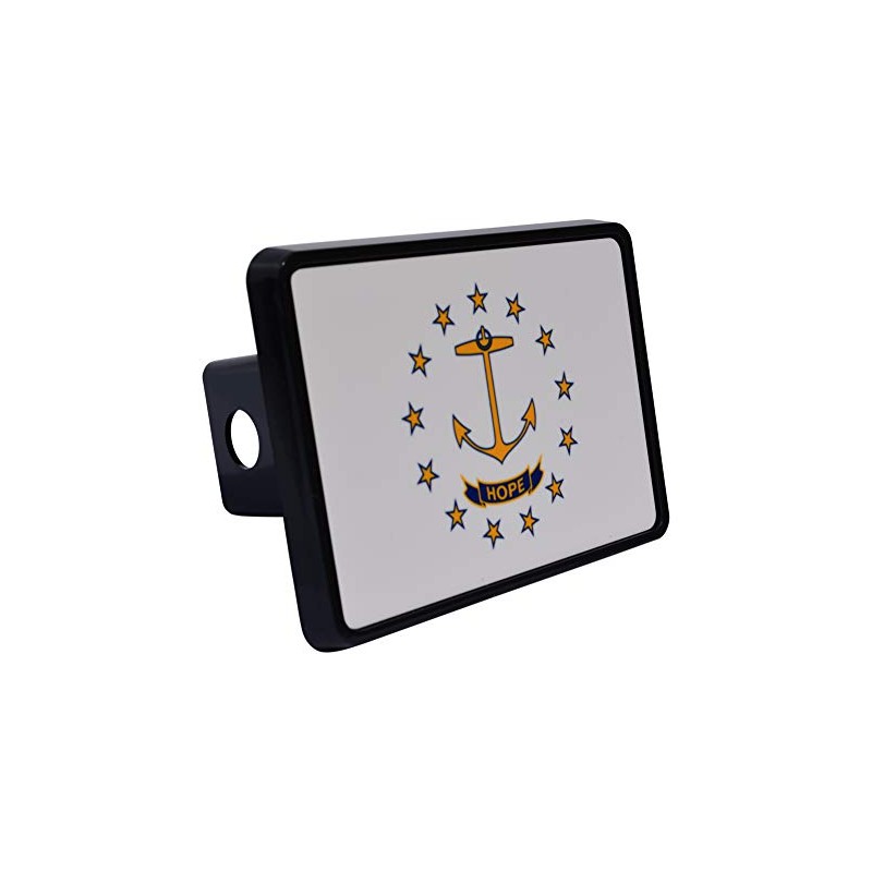 Rhode Island State Flag Trailer Hitch Cover Plug RI
