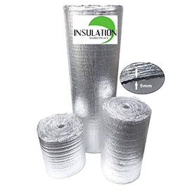 SmartSHIELD -5mm 24''X25ft Foam Core Reflective Insulation Roll, R-8 HVAC Duct Wrap Insulation - Pure Aluminum