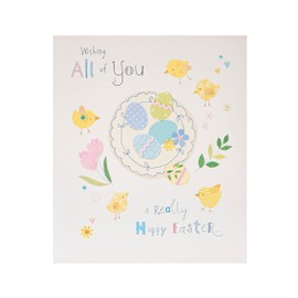 UK Greetings Cute Easter Card - To All of You Easter Card - Cute Easter Card with Chicks, Multi, 159x184mm