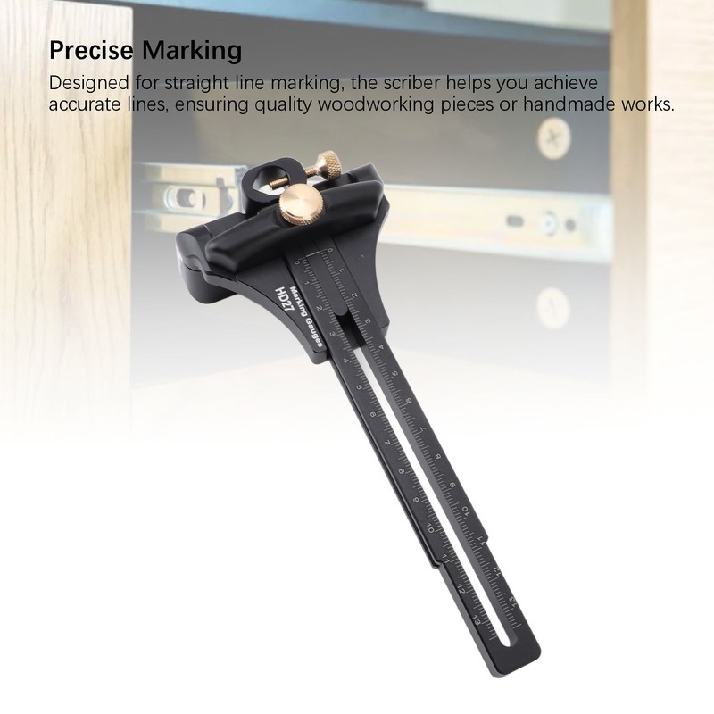 Woodworking Scriber Aluminium Alloy Multifunctional Marking Line Ruler T Type