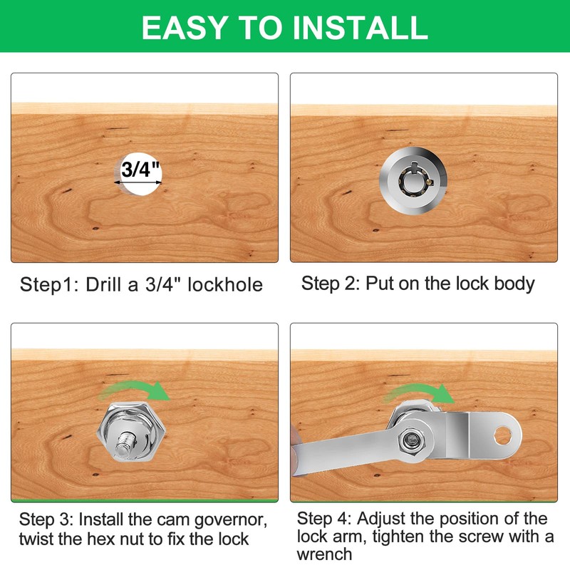10 Pack Cabinet Lock with Keys, RV Storage Locks, 7/8”