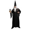 Men's Full Figure Wizard Black Costume Robe With Hat