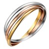 Oidea Womens Stainless Steel Tri-Colour Interlocking Bangle Bracelets for Birthday