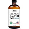 Castor Oil 100% Pure Organic Cold Pressed Unrefined Glass Bottle