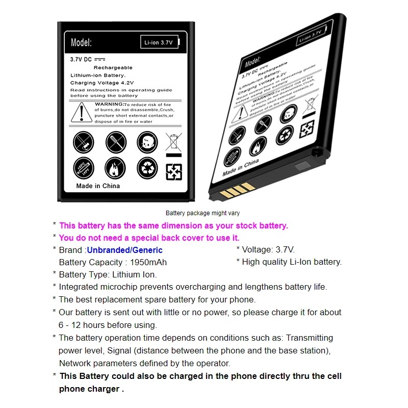For TCL 1950mAh Grade A+ Substitutable Battery Suitable for Boost