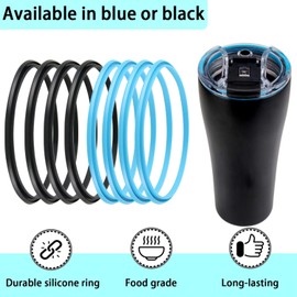 (8 Pack) Rubber Gasket for BruMate Nav Insulated Travel Tumbler,Seal Gasket Compatible with BruMate Nav 22oz Leak Proof Insulated Travel Tumbler (8, Black/Blue)