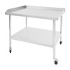 DYNAMI Stainless Steel Table with Wheels 29.9 x 35.8 Inches,Indoor
