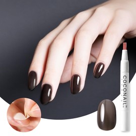 coconail HEMA Free Peel Off Gel Nail Self Nail Gel Nail Seal Peel Off Color Gel Nail Tip Anti-allergy Transparent Easy Beginner Self Kit Set Clear Base Sheer Color Top Pen Brush Stick COCONAIL Coco