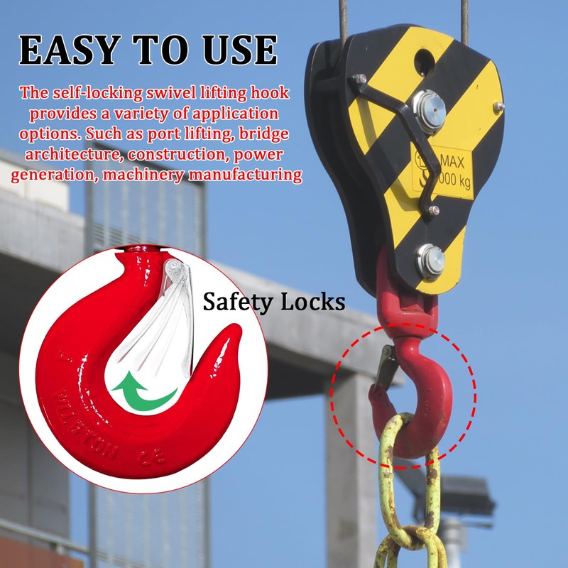 5 Ton Swivel Lifting Hook, 360 Degree Crane Swivel Hook