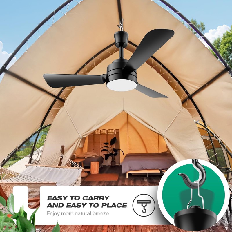 lbvuer Small Ceiling Fans with Lights,28" Plug in Ceiling Fan