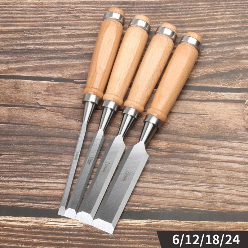 Set of 4 Chisel Tool Chisel for Carpentry 0.27/0.7/0.71/0.9 inches