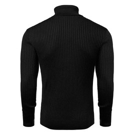 AISHITE Men's Sweater, Turtleneck, High Elasticity, Good Texture, Solid, Casual, Long Sleeve, Knit, Cold Protection, Autumn and Winter, Father, Boyfriend, Children, Black
