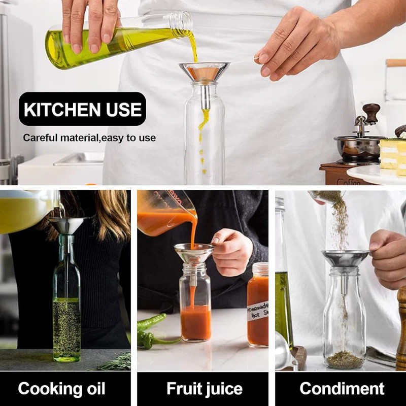 Mini Embudos De Cocina Para Llenar Botellas, Acero Inoxidabl Steel