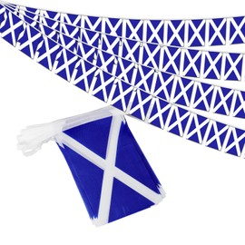 Scotland String Flag Pennant Banner - 38 Flags, 42 Feet Small Mini Scottish Flags Bunting Banner for Country Decoration, School, Party, Sports Events