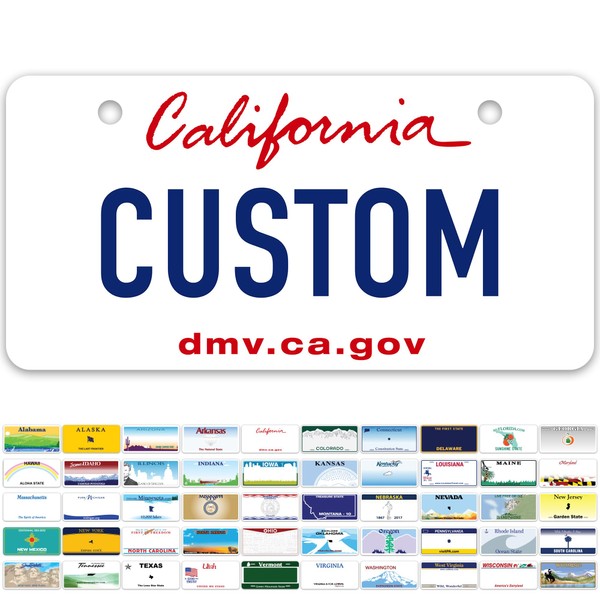 Mini License Plates, Personalized License Plates, Custom for Car, Bikes, ATV, Kids Car, Golf Cart, Jeep, 3x6 Inch, Rust-Free Fade Resistant Aluminum, USA Made by My Sign Center (California)
