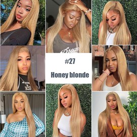 Tape In Hair Extensions 24 Inch Color #27 Straight Hair Extensions HuxoWax Double Weft Invisible Honey Blonde VirgIn Soft And Silky Remy Hair