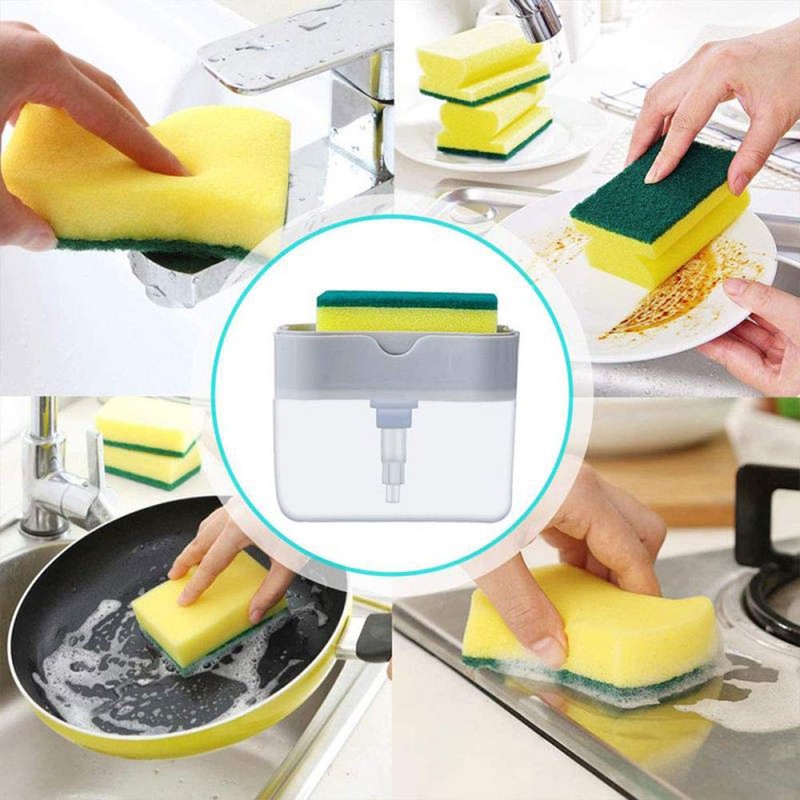 Liquid Soap Dispenser Set 2-in-1 Foaming Chrome Plastic Hand Pump