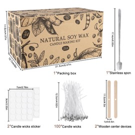 pliadvbu Candle Making Kits-Nature Soy Wax for DIY Arts&Crafts Gift-Include 10 LB Soy Wax Flakes, 100 Candle Wick, Centering Devices