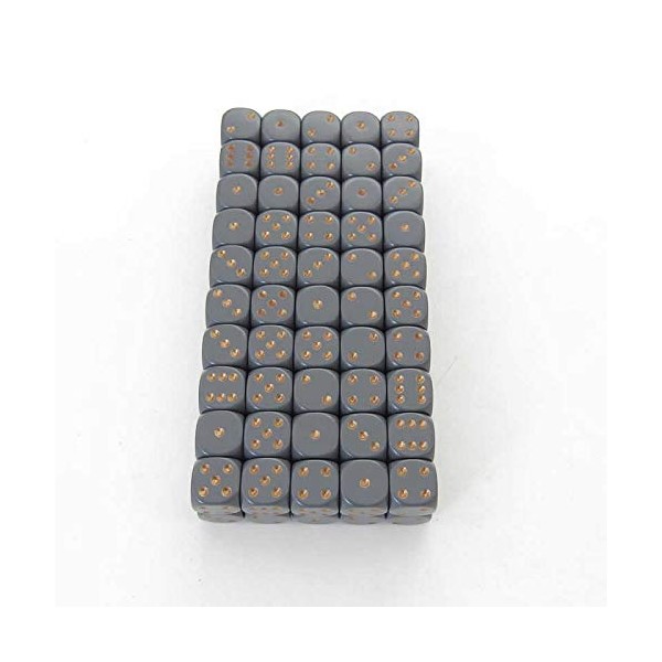 Dark Gray Opaque Dice with Copper Pips D6 12mm (1/2in) Bulk Pack of 100 Wondertrail