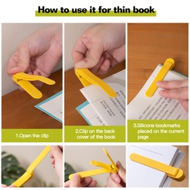 3pcs Page Bookmarks for Reading, Automatic Book Marks Tailored for Book Enthusiasts, Unique and Cute Book Page Holder Markers Clip Reading Accessories Gifts（Yellow Green Blue）