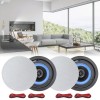 Herdio Bluetooth Ceiling Speakers Wired+4Channel Amplifier Receiver Theater Home