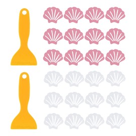 USHXVG Pack of 24 Anti-Slip Stickers for Bathroom with 2 Pieces Scrapers, Shell Shape Anti-Slip Stickers, Anti-Slip Texture Stickers for Bathtub, Kitchen, Stairs