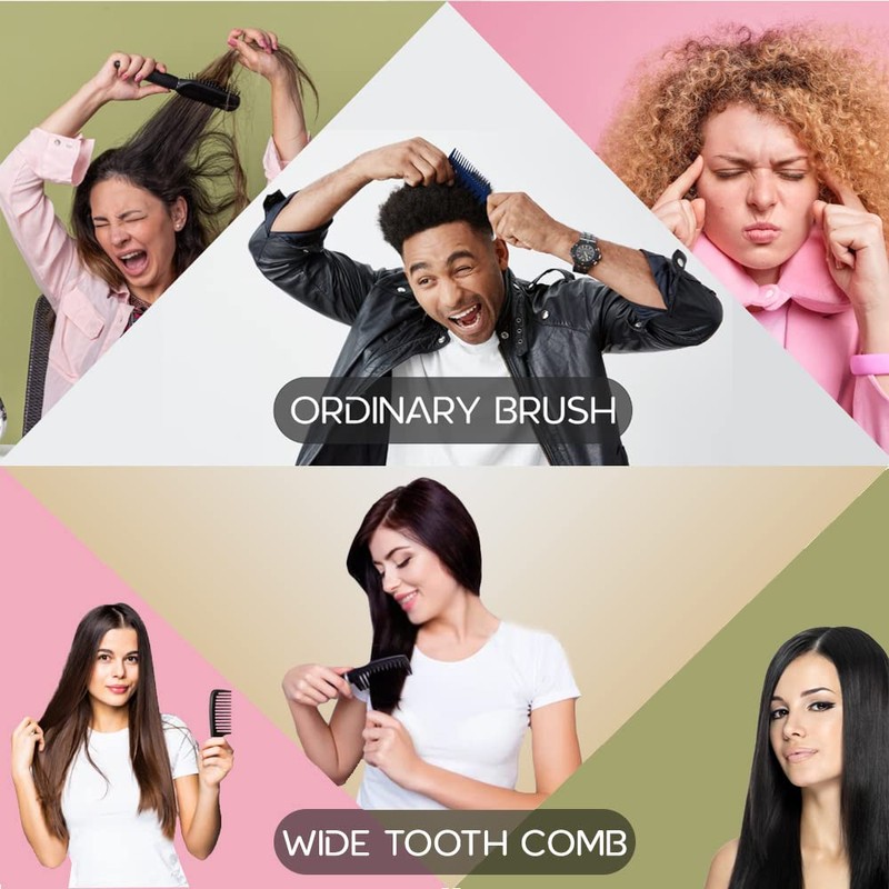 Boorika Wide-Tooth Comb C Smooth, Sturdy, and Anti-Static Comb for