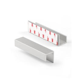 JIASENBAO 5 Pack Adhesive Cabinet Handles Silver 3-9/16" Length(Cover 3" Hole Center) Finger Pulls Stick on Cabinet Pulls Decorative Kitchen Drawer Dresser Cupboard Bathroom Vanity Cabinet Hardware