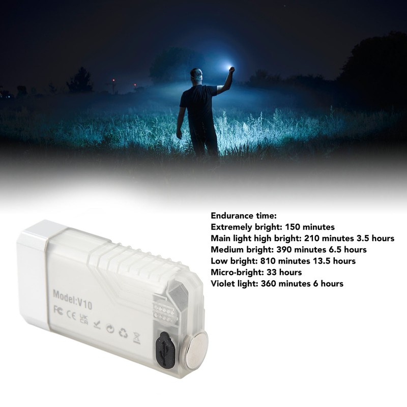 EDC Flashlight Sound Light Warning 365nm Purple Light 1000 LM