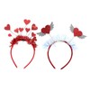 Gatuida 2pcs Valentine's Day Cartoon Heart Headband Lovely Lightweight Hair