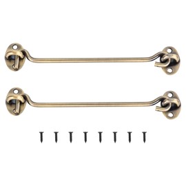 sourcing map 2Pcs 8 Inch Hook and Eye Latch, Barn Door Lock Privacy Hardware Stainless Steel Gate Lock for Window Cabin Hooks Sliding Door Bedroom Bathroom, Bronze