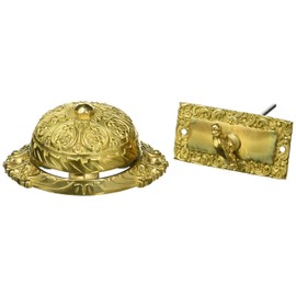idh by St. Simons 18055-3NL Ornate Premium Quality Solid Twist Bell with Key Plate, Polished Brass No Lacquer