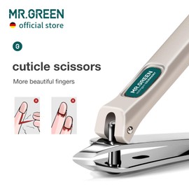 MR.GREEN Slanted Edge Nail Cutting Clippers Cuticle Nippers Tool Stainless Steel Dead Skin Oblique Tip Trimmer Manicure Scissors (Mr-1110)